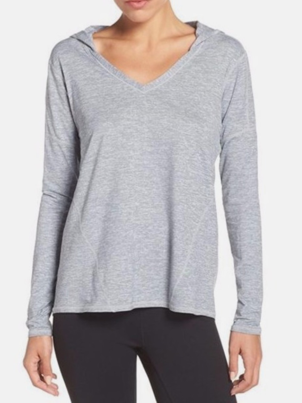 Zella To & Fro Hooded Pullover Tee Gray Wolf XL Lightweight Hoodie